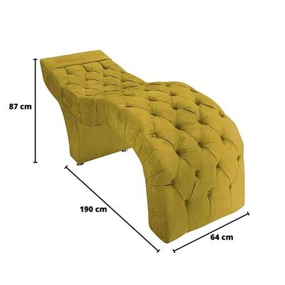 Maca Estofada Estética Cílios Salão Spa Suede Nicole Cor:amarelo