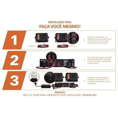 Kit Som Ambiente 200W Musical Ambience 2000 V2 Preto Hayonik