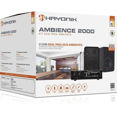 Kit Som Ambiente 200W Musical Ambience 2000 V2 Preto Hayonik