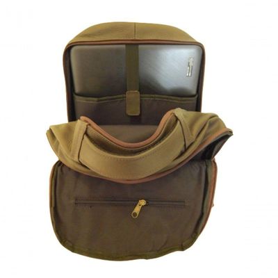 Mochila Masculina De Couro Com Porta Notebook Zup Café