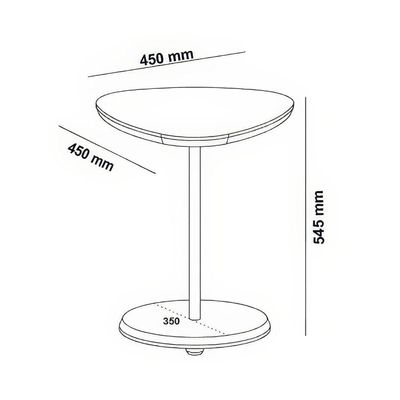 Mesa De Apoio Lateral Oval Bel - 100% Mdf Off White