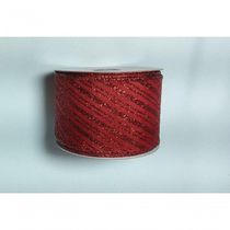 Fita Decorativa Vermelha Com Linha De Brilho - Cf525