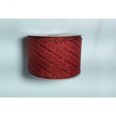 Fita Decorativa Vermelha Com Linha De Brilho - Cf525