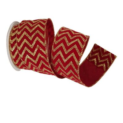 Fita Aramada Veludo Bordo Com Dourado Comp 9.14m