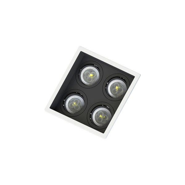 Spot Embutir Recuado Save Energy 4 Lâmpadas Branco-preto