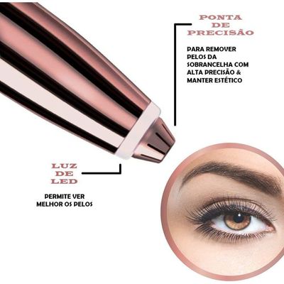Caneta Depiladora De Sobrancelha Indolor Com Led Tipo Soft Touch Brows Nv-usb