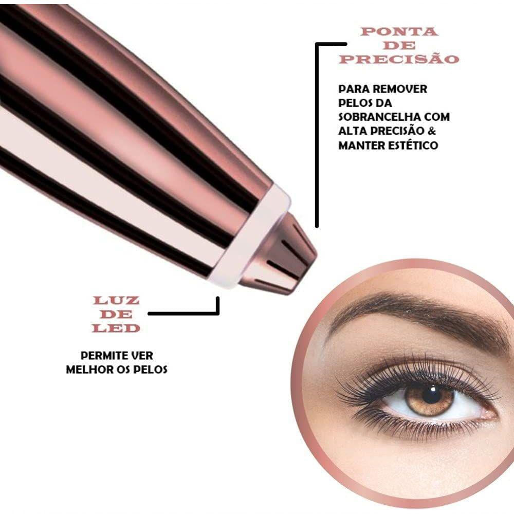 Caneta Depiladora De Sobrancelha Indolor Com Led Tipo Soft Touch Brows Nv-usb