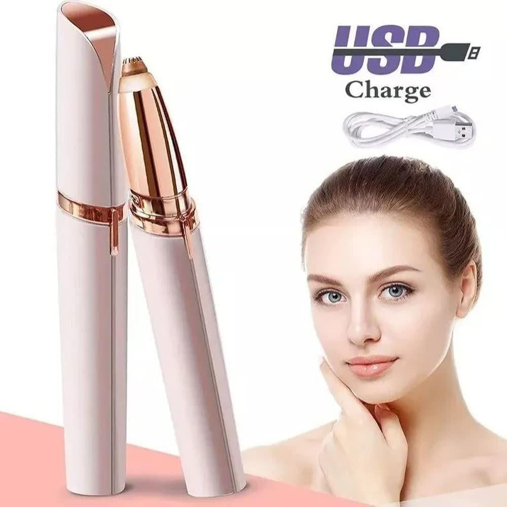 Caneta Depiladora De Sobrancelha Indolor Com Led Tipo Soft Touch Brows Nv-usb