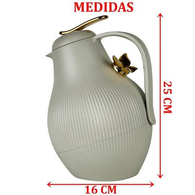 Garrafa Térmica De Mesa Daphne Cinza Café Chimarrão Leite 1l