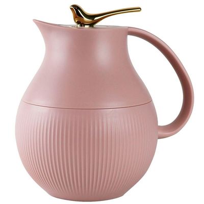 Garrafa Térmica Mesa Pássaro Dourado Rosa Pink Leite Café 1l