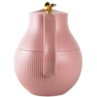 Garrafa Térmica Mesa Pássaro Dourado Rosa Pink Leite Café 1l