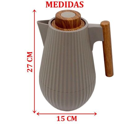 Garrafa Térmica De Mesa Morden Gray Cinza Leite Chimarrão 1l