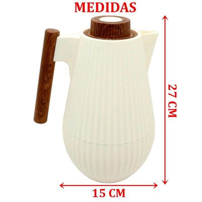 Garrafa Térmica De Mesa Morden White Leite Café Chimarrão 1l