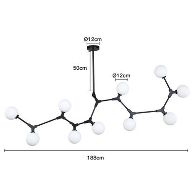 Lustre Pendente Nordecor Bheo Gr 2025 Preto G9 Bivolt