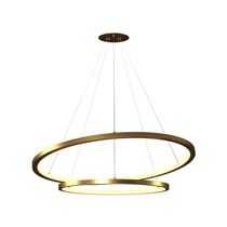 Lustre Pendente Orluce Tabat Or1790 Com 2 Aros 60-40cm Dourado Led Bivolt