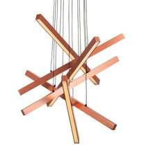 Lustre Pendente Newline Fit Led 715 Bivolt Cobre 3000k Luz Amarela