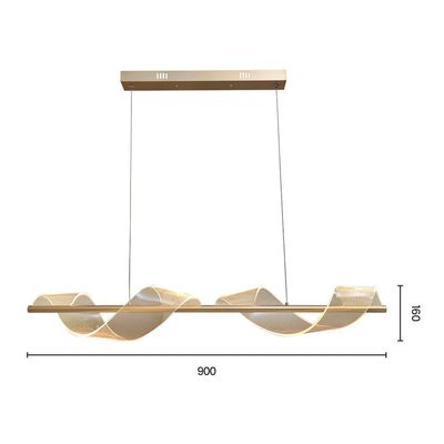 Lustre Pendente Nitrolux Acr-003d Dourado Led Bivolt