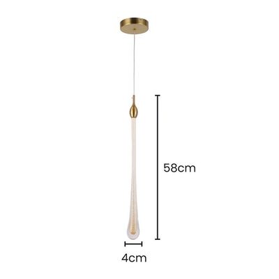 Lustre Pendente Skylight Drop 3059 Led Bivolt Dourado-transparente