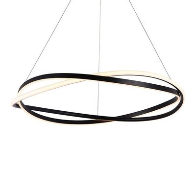 Lustre Pendente Nordecor Euni Odi 2875 80cm Preto Led Bivolt