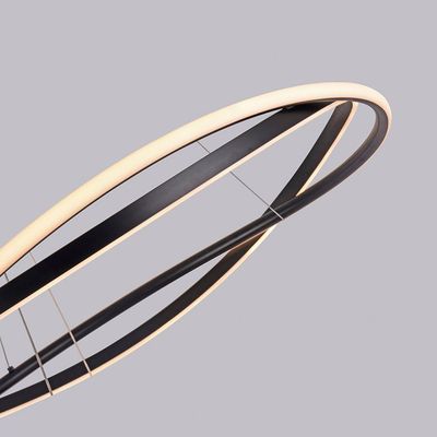Lustre Pendente Nordecor Euni Odi 2875 80cm Preto Led Bivolt