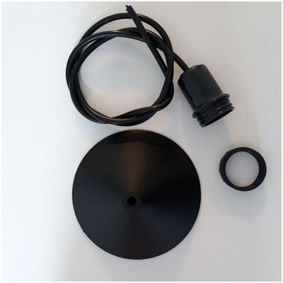 Luminária Pendente Cúpula Preta Para E27
