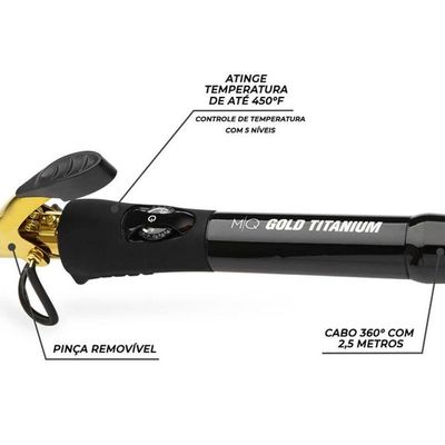 Modelador De Cachos Mq Gold Titanium Profissional 25mm