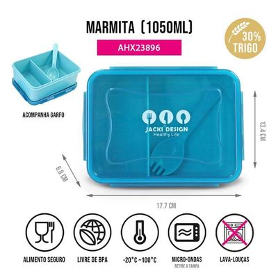Kit De Marmita E Garrafa Elementos Jacki Design-analise Azul