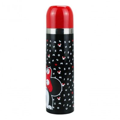 Garrafa Térmica Minnie Letras Preto 400ml - Disney