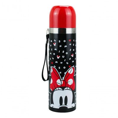 Garrafa Térmica Minnie Letras Preto 400ml - Disney
