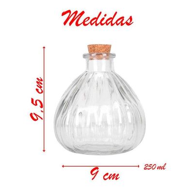Kit 2 Garrafas De Vidro Com Rolha 250ml