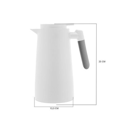 Garrafa Térmica Wood Fashion Com Termômetro Led 1 Litro Branca