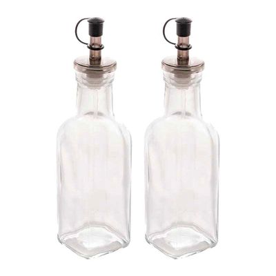 Kit 2 Garrafas Para Azeite De Vidro Com Tampa Lyor 200ml