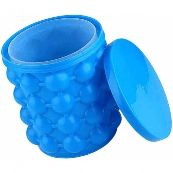 Forma Para Gelo Com Balde Ice Cube Azul Faz 40 Cubos De Gelo