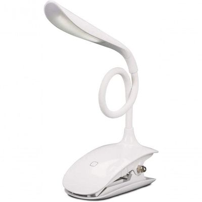 Luminária Mesa Led Ler Estante Cabeceira Manicure Maquiagem Branca