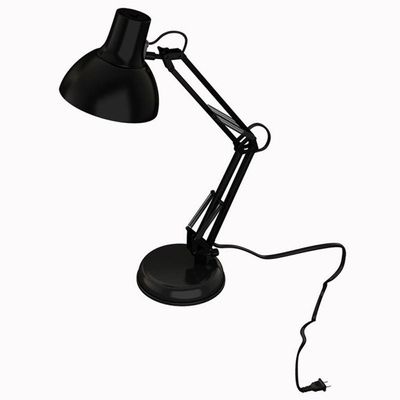 Luminaria Regulavel Articulada Escritorio Leitura Base Mesa Metal Articulavel Preto