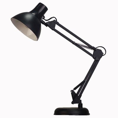 Luminaria Regulavel Articulada Escritorio Leitura Base Mesa Metal Articulavel Preto