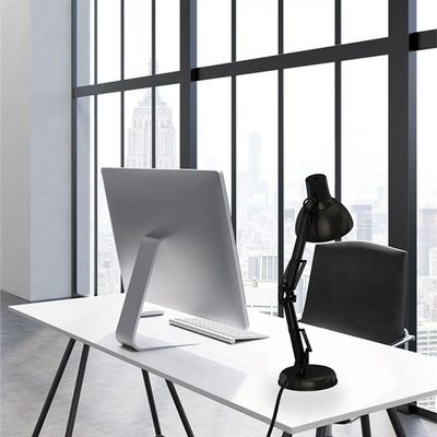 Luminaria Regulavel Articulada Escritorio Leitura Base Mesa Metal Articulavel Preto