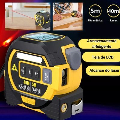 Trena Digital Visor Lcd Multifuncional Medição Laser 40m