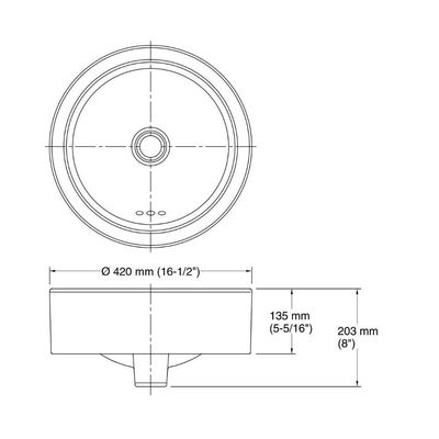 Cuba Para Banheiro De Encaixe Kohler Vox Redonda 42x42cm Branca