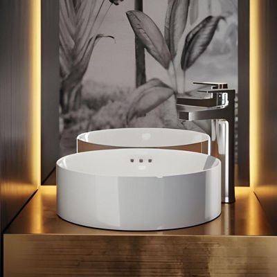 Cuba Para Banheiro De Encaixe Kohler Vox Redonda 42x42cm Branca