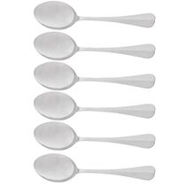 Kit 6 Colheres Aço Inox Servir Positano 26cm Lyor Colher Arroz Restaurante Sobremesas Assados