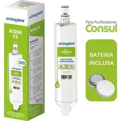 Kit 2 Refil Acqua Filtro Purificador de Água Elétrico CS10 Ultrafiltração Consul Facilite Acquabios