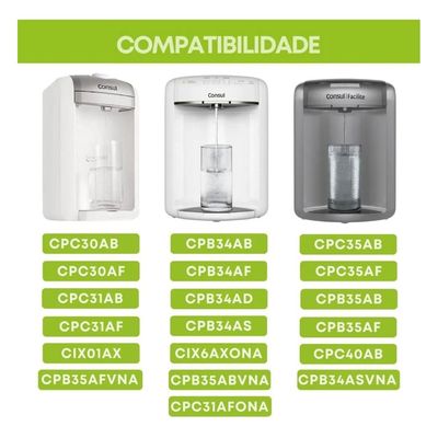 Kit 2 Refil Acqua Filtro Purificador de Água Elétrico CS10 Ultrafiltração Consul Facilite Acquabios