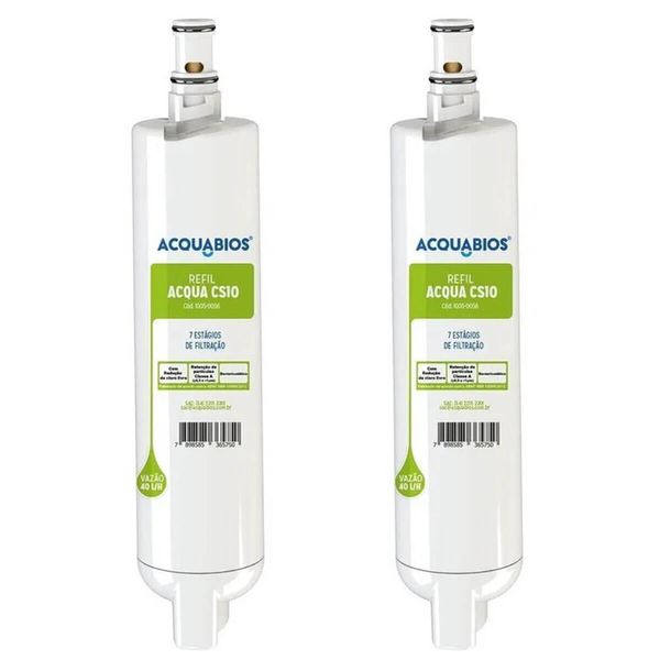 Kit 2 Refil Acqua Filtro Purificador de Água Elétrico CS10 Ultrafiltração Consul Facilite Acquabios