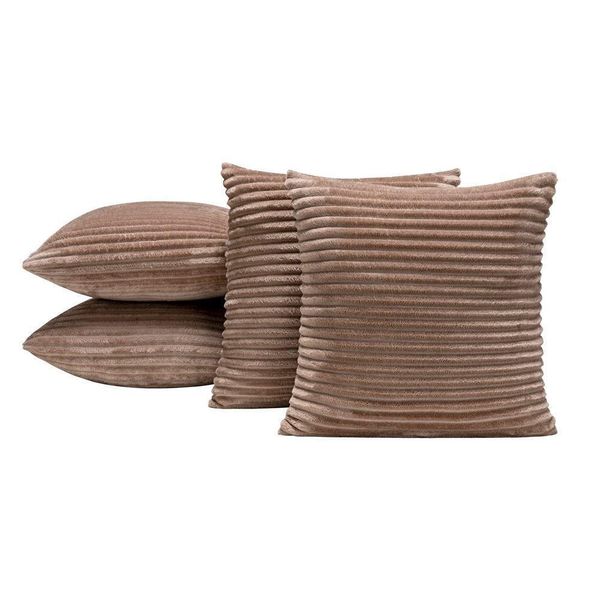 Capas De Almofadas Velvet Bariloche 45x45cm 04 Peças - Caqui