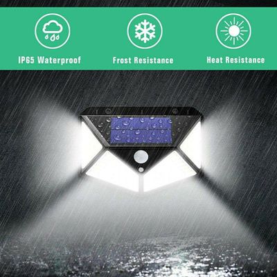 Luminária Energia Solar Parede 100 Led Sensor Presença