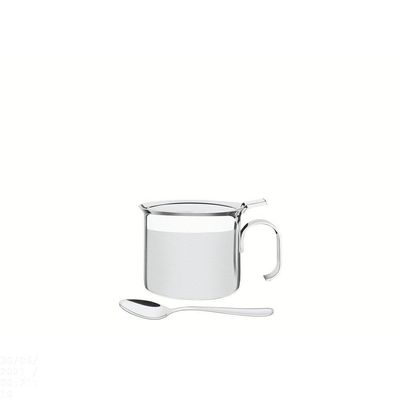 Açucareiro Tramontina Buena Com Alça Em Aço Inox Com Colher Detalhe Brilho 8 Cm 350 Ml Tramontina
