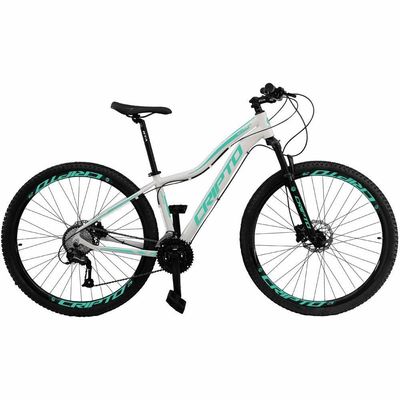 Bicicleta Aro 29 Cripto 24 Marchas Freio Disco C-suspensão - Branco-verde - 17" Branco-verde