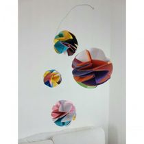 Móbile Berço Bebê Infantil Quarto Bolas Coloridas Origami