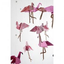 Móbile Berço Bebê Infantil Quarto 14 Flamingos Aro Perolas